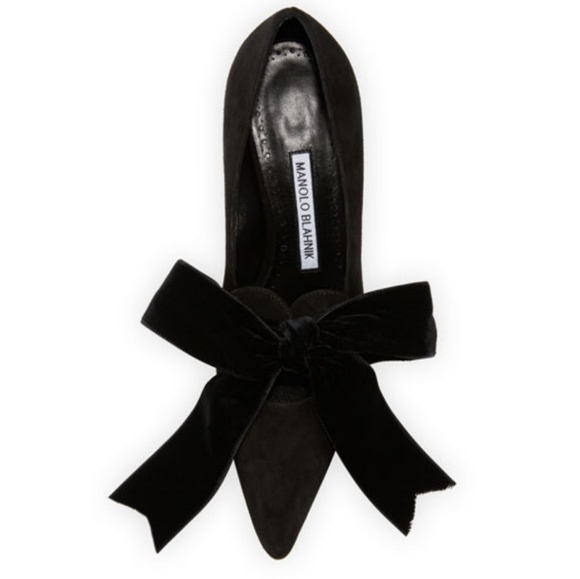 SOLD❌Manolo Blahnik Black Leather Serba Bow Pumps - Picture 8 of 8